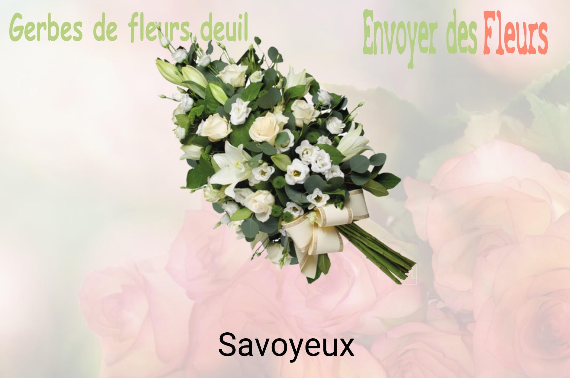 Gerbe de fleurs de deuil livrée à Savoyeux